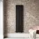 Faro Matt Black Single Flat Panel Vertical Radiator 1600x420mm