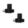 Matt Black Square Straight Manual Radiator Valves (Pair) Standard 15mm