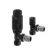 Matt Black Thermostatic Angled Radiator Valve (Pair) Standard 15mm