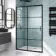 London Matt Black Grid 6mm Sliding Shower Door 1200mm