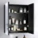 Aurora Matt Black Mirror Cabinet 700x600mm
