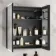 Aurora Matt Black Illuminated LED Mirror Cabinet 700x600mm