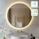Delilah Brushed Brass Round Backlit LED Mirror With BLUETOOTH Speaker 800mm