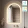 Maya Brushed Brass Arched Backlit Illuminated LED Mirror With BLUETOOTH Speaker 750x500mm