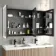 Esme Battery Operated Matt Black Illuminated LED Mirror Cabinet 700x1200mm