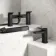 Aire Matt Black Basin & Shower Bath Mixer Tap Set