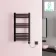 Valetta Electric Matt Black Square Heated Towel Rail 800x450mm