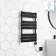 Santorini Electric Matt Black Flat Panel Heated Towel Rail 800x450mm