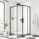 Hamburg Matt Black Easy Clean 8mm Offset Quadrant Shower Enclosure 1200x800mm - Easy Fix