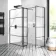 Munich Matt Black Grid 8mm Walk In Shower Enclosure 1200mm & 700mm Glass with Pivotal Return Panel