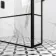Munich Matt Black Grid 8mm Walk In Shower Enclosure 1200mm & 700mm Glass with Pivotal Return Panel