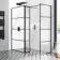 Munich Matt Black Grid 8mm Walk In Shower Enclosure 1100mm & 700mm Glass with Pivotal Return Panel