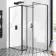 Munich Matt Black Framed 8mm Walk In Shower Enclosure 1100mm & 900mm Glass with Pivotal Return Panel