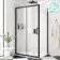 Hamburg Matt Black Easy Clean 8mm Sliding Shower Enclosure 1100x760mm - Easy Fix