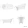 Highbury 1550mm Roll Top Slipper Bath - White Ball Feet