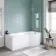 P Shaped 1700 Shower Bath with Front Panel & 4mm Screen - Right Handed