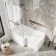L Shaped 1500 Shower Bath & 4mm Fixed Screen with Rail - Left Handed