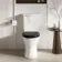 Alma Traditional Rimless Close Coupled Toilet With Gloss Black Wooden Soft Close Seat