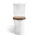 Alma Traditional Rimless Close Coupled Toilet With Oak Effect Wooden Soft Close Seat - Brushed Brass Hinges