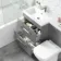 Avon Stone Grey Combination Basin Drawer and Atlanta Toilet 1100mm - Left Handed