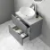 Austin Stone Grey Wall Hung Drawer Vanity with Marble Top & Oval Counter Top Basin 600mm