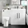 Avon Gloss White Combination Vanity Basin and Aruba Toilet 1300mm - Black Accents