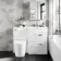 Avon Gloss White Combination Basin Drawer and Boston Toilet 1100mm - Right Handed