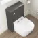 Bermuda Graphite Grey Combination Vanity Basin and Boston Toilet 1100mm