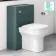 Corsica Curved Midnight Green Slimline Back To Wall Unit and Denver Toilet