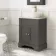 Lucia Graphite Grey Vanity with Marble Top & Curved Counter Top Basin 640mm - Brushed Brass Accents