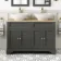 Lucia Graphite Grey Double Vanity with Oak Effect Top & Oval Counter Top Basin 1200mm - Brushed Brass Accents