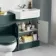Monaco Midnight Green Combination Vanity Traditional Basin and Hudson Toilet with Wooden Seat 1200mm