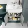 Monaco Midnight Green Combination Vanity Traditional Basin and Hudson Toilet with Wooden Seat 1200mm