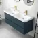 Corsica Inky Blue Wall Hung Double Basin Drawer Vanity 1200mm
