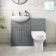 Capri Fog Grey Combination Vanity Basin and Denver Toilet 1050mm - Chrome Handles