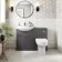 Capri Slate Grey Combination Vanity Basin and Denver Toilet 1150mm - Chrome Handles