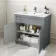 Milos Fog Grey Basin Vanity 800mm - Brushed Handles