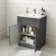Milos Slate Grey Basin Vanity 600mm - Brushed Handles