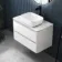 Corsica Gloss White Wall Hung Drawer Vanity with Marble Top & Curved Counter Top Basin 800mm