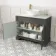 Lucia Graphite Grey Vanity with Marble Top & Round Counter Top Basin 1030mm - Brushed Brass Accents