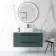 Elba Midnight Green Wall Hung Drawer Vanity with Marble Top & Curved Counter Top Basin 1000mm - Black Accents