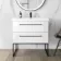 Elba Gloss White Wall Hung Basin Drawer Vanity 800mm with Matt Black Stand