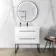Elba Gloss White Wall Hung Basin Drawer Vanity 800mm with Matt Black Stand