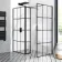 Munich Matt Black Grid 8mm Walk In Shower Enclosure 900mm & 800mm Glass with Pivotal Return Panel