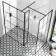 Munich Matt Black Grid 8mm Walk In Shower Enclosure 1200mm & 900mm Glass with Pivotal Return Panel