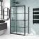 London Matt Black Grid 6mm Sliding Shower Enclosure 1100x700mm