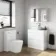 Trent Gloss White Vanity Drawer with Curved Counter Top Basin 800mm