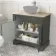Lucia Graphite Grey Cabinet with Oak Effect Top 840mm - Excludes Counter Top Basin