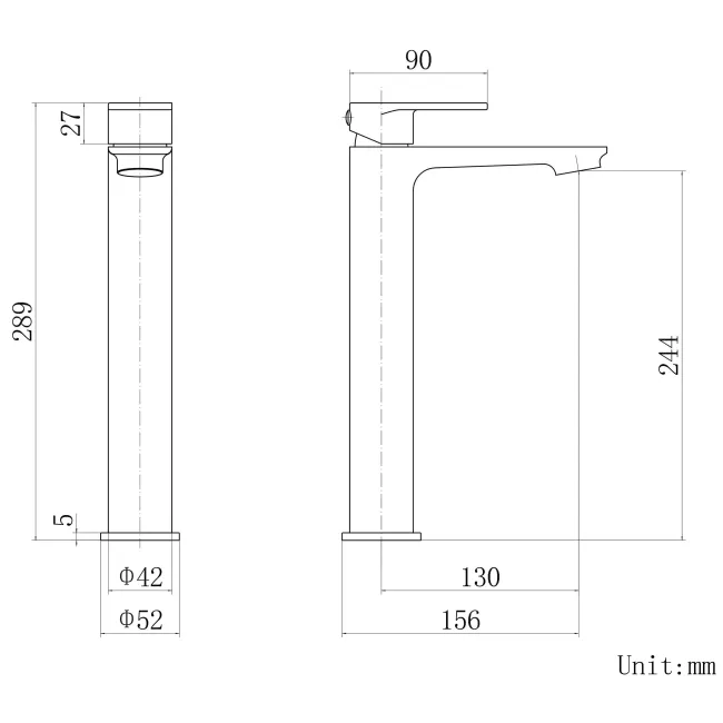 Anker Chrome High Rise Basin Mixer Tap