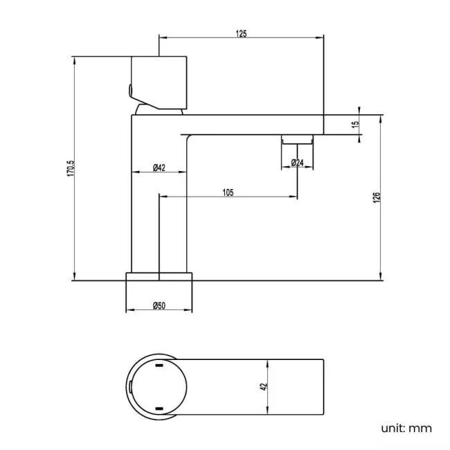Tyne Matt Black Basin Mixer Tap